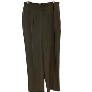 Jones‎ NY Silk Trouser Pants Woman 14 Lined  Pleats Pockets Zip Business Classic